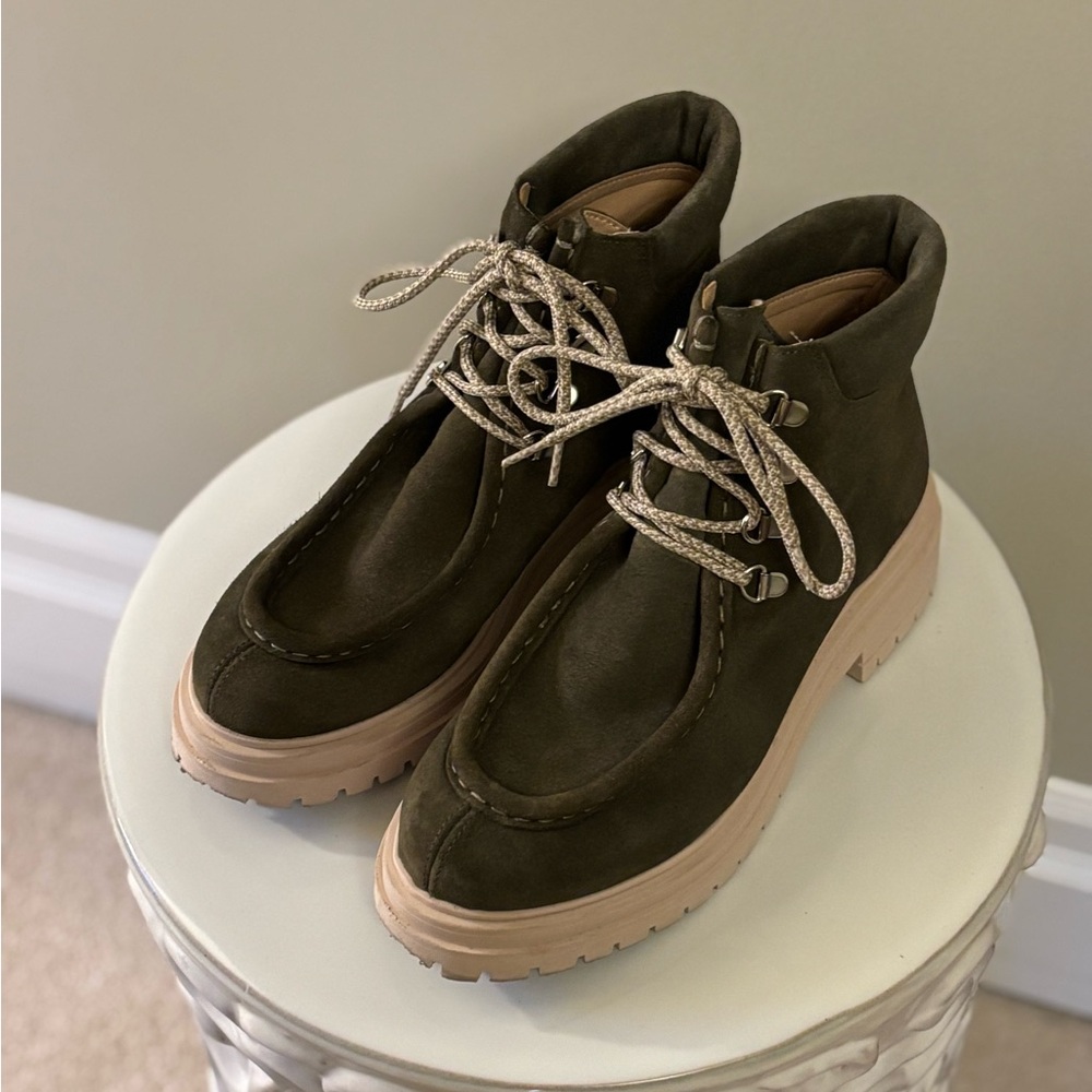 ANTHROPOLOGIE Pilcro Green Suede Boots, Sz 39. - Picture 4 of 15